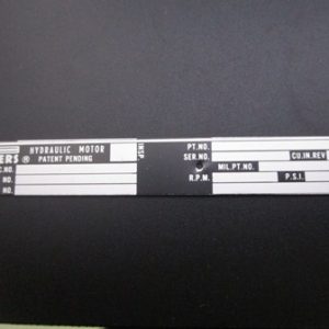 298587 DATA PLATE